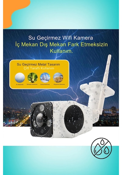 Kablosuz 3mp Full Hd Wi-fi Balık Gözü Lensli İç Ve Dış Mekân Güvenlik Kamerası Sd Kart Destekli