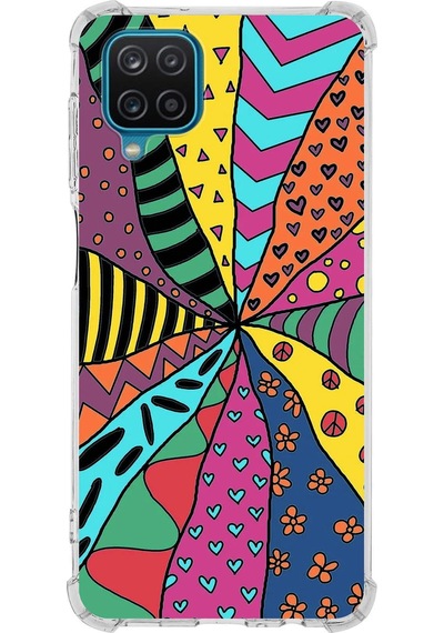 Samsung Galaxy M22 Uyumlu Retro Color 4 Baskılı Şeffaf Köşe Korumalı Antişok Kılıf