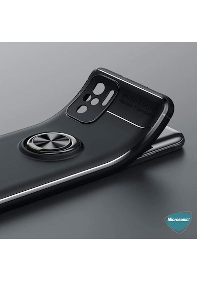 Microsonic Xiaomi Redmi Note 10S Kılıf Kickstand Ring Holder