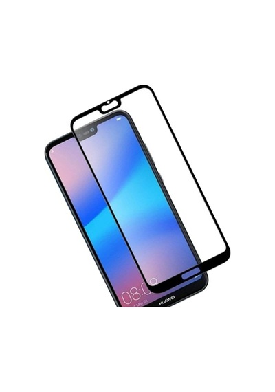 Huawei P20 Lite Siyah 5D Tam Kaplayan Ekran Koruyucu Cam