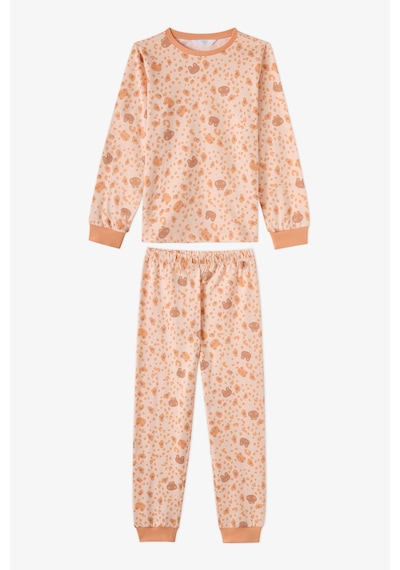 Penti Kız Çocuk Sevimli Leopar Pamuklu Uzun Kollu 2li Pijama Takımı Çok Renkli