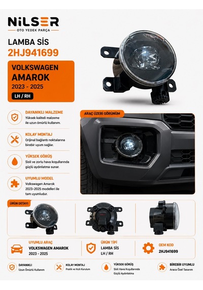 Volkswagen Amarok Sis Lamba Sağ-sol Uyumlu 2023-2025