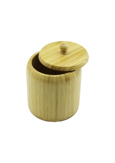 Lunaev No-12 Ahşap - Bambu Şekerlik Kapaklı Çap: 11.3 Cm Derinlik: 11 Cm Peçetelik