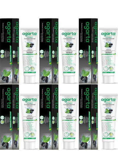 Agarta Doğal Diş Macunu 100ml Aktif Karbonlu 6 Lı Set Beyazlık