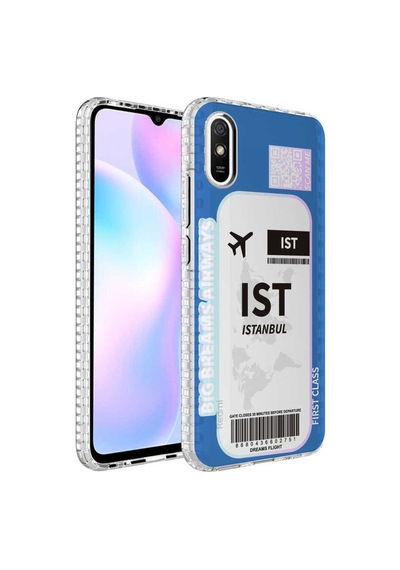 Xiaomi Redmi 9a Kılıf Airbag Kenarlı Renkli Desenli Silikon Zore Elegans Kapak NO4