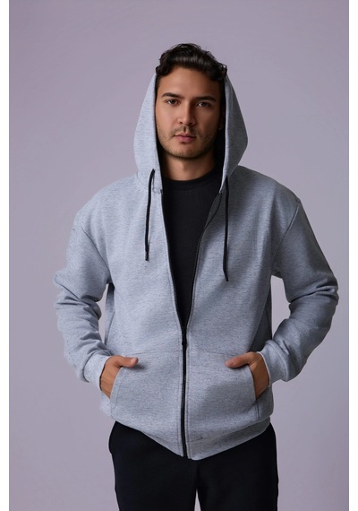 Defys Erkek Kapüşonlu Fermuarlı Oversıze Sweatshırt Kırçıllı Gri Melanj - 527577758 Kırçıllı Gri Melanj Defys Erkek Kapüşonlu Fermuarlı Oversıze Sweatshırt Kırçıllı Gri Melanj - 527577758 Kırçıllı Gri Melanj