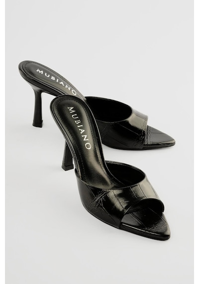Kadın Stiletto Sivri Burun Kroko Desenli Ön Arka Açık Topuklu Terlik Cedra Siyah Siyah Krokodil Kadın Stiletto Sivri Burun Kroko Desenli Ön Arka Açık Topuklu Terlik Cedra Siyah Siyah Krokodil