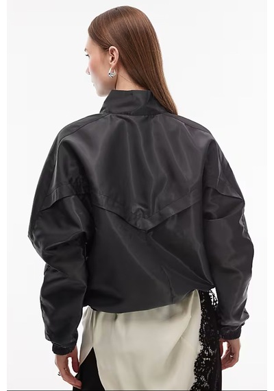 Nike Sportswear Windrunner Womens Shine Oversized Jacket Bol Kesim Kadın Günlük Ceket Siyah