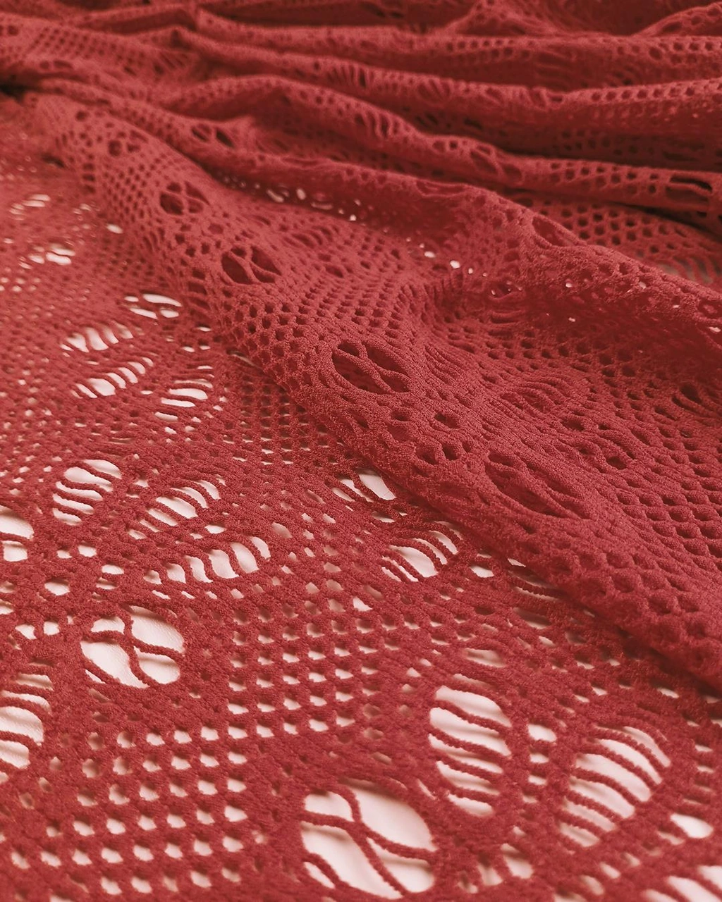 Örme Kırmızı Nar Çiçeği Renkte En: 150 Cm-2121 Renkli