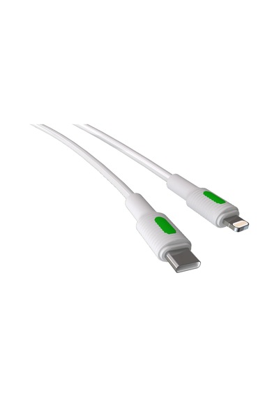 Type C-lightning Pd Hızlı Şarj Kablosu Beyaz + Yeşil/beyaz Uç 150 Cm