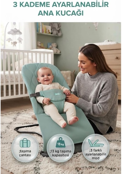 Ergonomik Doğal Sallanır 3 Modlu Bebek Ana Kucağı Ve Çocuk Koltuğu 0-2 Yaş / 13 Kg'a Kadar