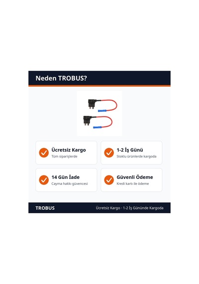 Trobus Fuse Tap Sigorta Çoğaltıcı Standart Bıçak Tipi 2 Adet Diğer