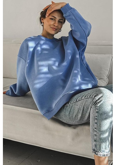 Mavi Bisiklet Yaka Basic Sweatshirt Mg1559 Mavi