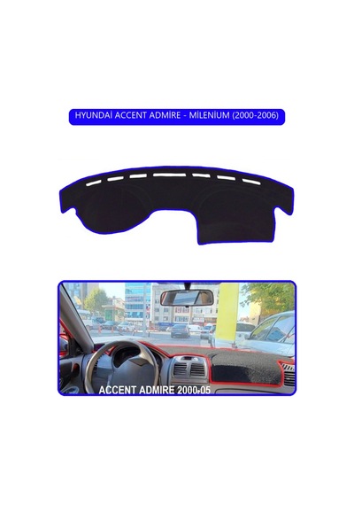 Hyundai Accent Admire/milenium 2000-2006torpido Koruma Halısı Mavi Kenar