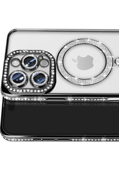 Newface Apple İphone 16 Pro Max Kılıf Joke Simli Magneticsafe Kılıf - Siyah