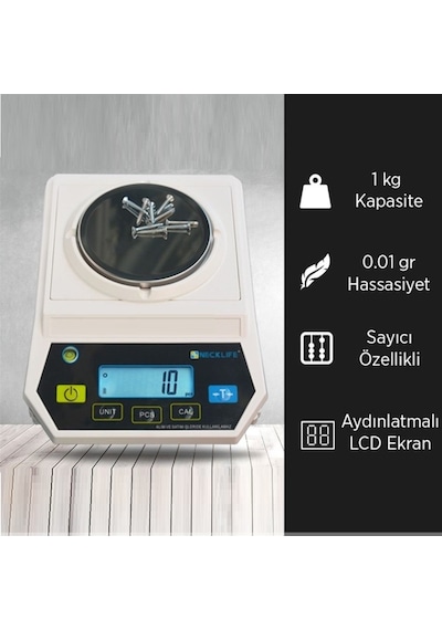 Fly 1000 Hassas Tartım Terazisi - Hassasiyet: 0.01Gr. Max: 1Kg.