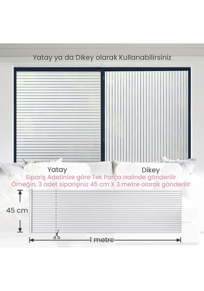 Technosmart 45cmx100cm Buzlu Desenli Cam Kaplama Filmi Statik Duşa Kabin Ofis Dekorasyon Folyo