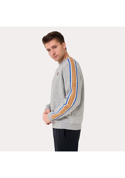 Açık Gri Fila Erkek Bisiklet Yaka Sweatshirt Braid Detail Tm411156 Açık Gri