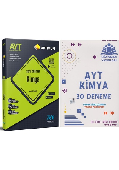 Referans Yayınları Ayt Kimya Optimum Soru Bankası Ve Çöz Kazan Deneme Seti 2 Kitap