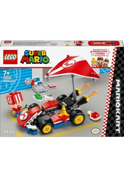 Mario Mario Kart Mario Ve Standard Kart 72037 - Yetişkin Kadınlar Ve Erkekler Için Inşa Edilebilen Figürü Içeren