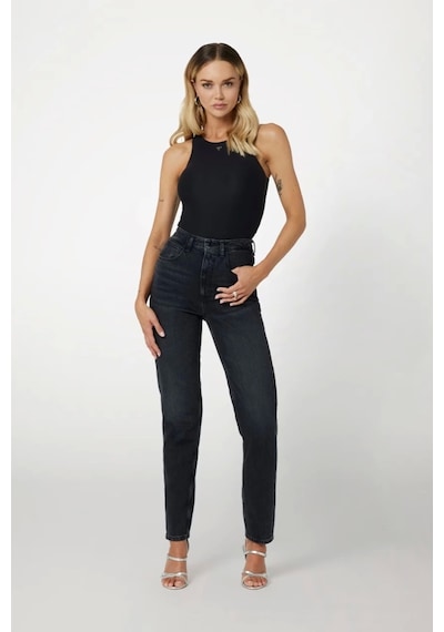 Guess Mom Kadın Siyah Relaxed Fit Jean W2ya21d4qd1-aubk Siyah