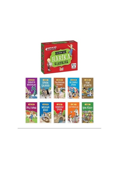 Çocuklar için Harika Klasikler Set+Soru Kitapçığı - 10 Kitap Takım- Bıcırık Yayınları