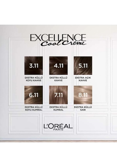 L'oréal Paris Excellence Cool Creme 3.11 Ekstra Küllü Koyu Kahve Saç Boyası