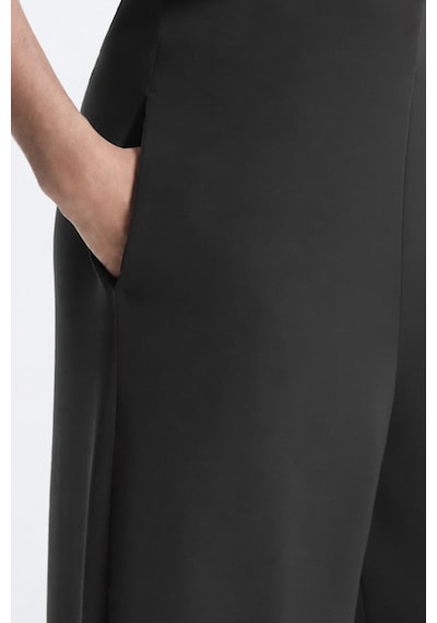 Cottonill Premium - Sway Collection Siyah Basic Yüksel Bel Modal Bol Paça Kadın Pantolon