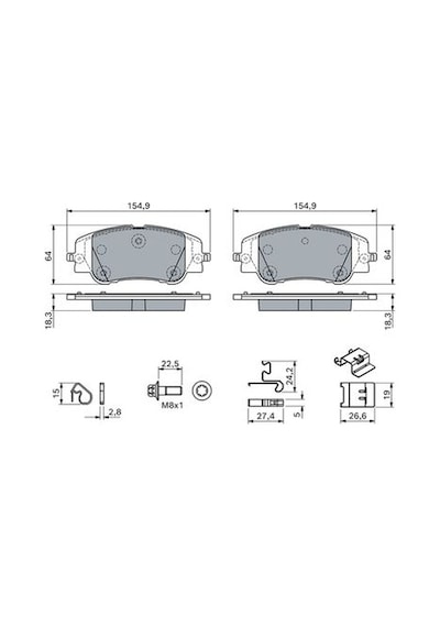 Peugeot 308 1.2 2019-2024 Bosch Ön Balata Netpar26620