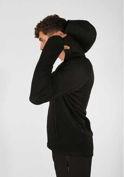 Nature The Brand Şardonlu Dalgıç Fermuarlı Dik Yaka Kapüşonlu Sweatshirt/ceket Siyah
