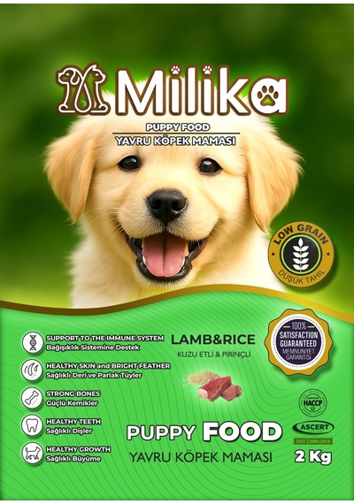 Milika Yavru Köpek Maması Kuzu Etli 2 Kg