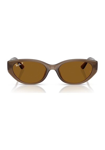 Ray-ban Rb 4457d 677983 55 Unisex Polarize Yastık Şeffaf Kahverengi Kemik Güneş Gözlüğü Kahverengi