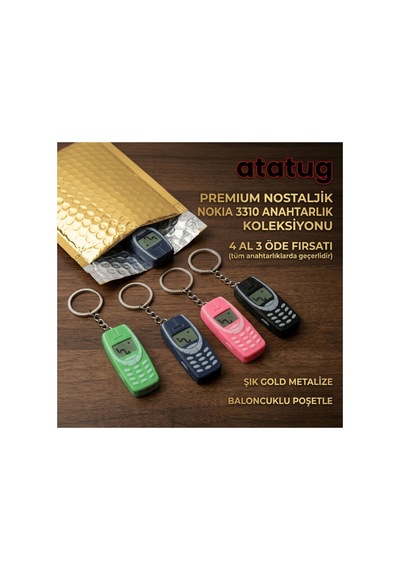 Premium Siyah 3d Baskı Nostaljik Tuşlu Telefon Anahtarlık - İkonik Yılan Oyunu Figürlü Siyah
