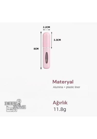 3 Adet Taşınabilir Cep Parfüm Şişesi Doldurma Atomizer Çantalık Doldurulabilir Mini Şişe 5ml