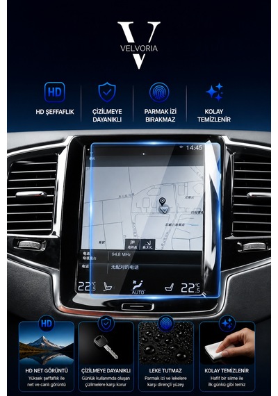 Volvo Xc40 8.7" Multimedya Navigasyon Temperli Nano Glass Ekran Koruyucu 2018-2021