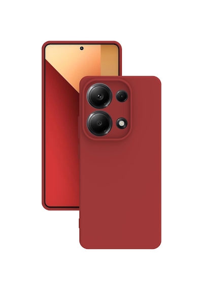 Xiaomi Redmi Note 13 Pro 4g Kılıf Kamera Korumalı Silikon Rubber Arka Kapak Kırmızı