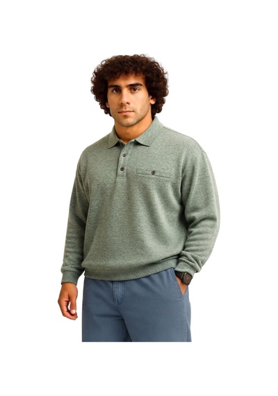 Erkek Büyük Beden 122 Kilo - 158 Kilo Arası İçin Uygun Geniş Kalıp Polo Yaka Selanik Sweat Haki Erkek Büyük Beden 122 Kilo - 158 Kilo Arası İçin Uygun Geniş Kalıp Polo Yaka Selanik Sweat Haki