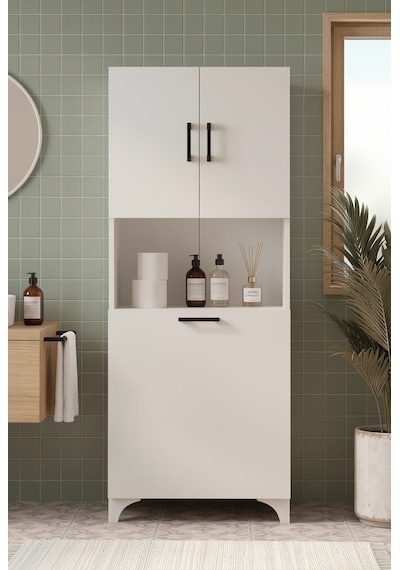 Bofigo Çok Amaçlı Dolap Banyo Dolabı Kirli Çamaşır Sepeti Dolabı Damla Beyaz Beyaz Bofigo Çok Amaçlı Dolap Banyo Dolabı Kirli Çamaşır Sepeti Dolabı Damla Beyaz Beyaz