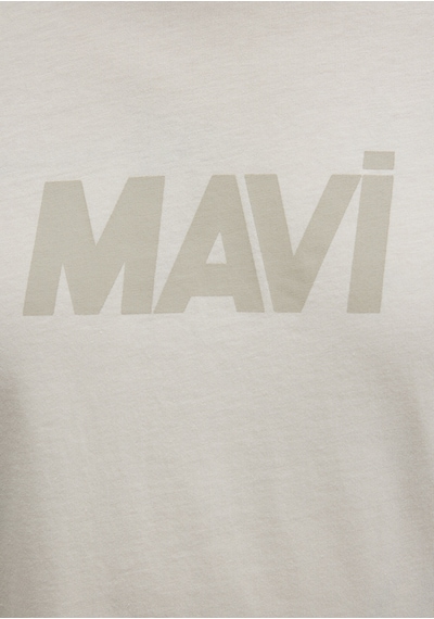 Mavi - Mavi Logo Baskılı Bej Tişört 0612896-70134 Bej