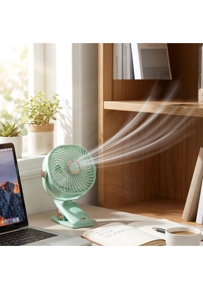 3 Kademeli Mandallı Masaüstü Fan 360 Tam Tur Dönebilen Oynar Başlıklı Duvara Monte Edilebilen Mini Fan Zb11