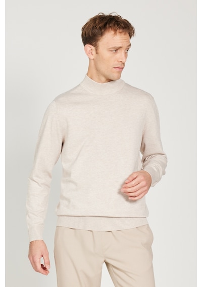 AC&Co / Altınyıldız Classics Erkek Bej Melanj Standart Fit Normal Kesim Yarım Balıkçı Yaka Triko Kazak Bej Melanj AC&Co / Altınyıldız Classics Erkek Bej Melanj Standart Fit Normal Kesim Yarım Balıkçı Yaka Triko Kazak Bej Melanj