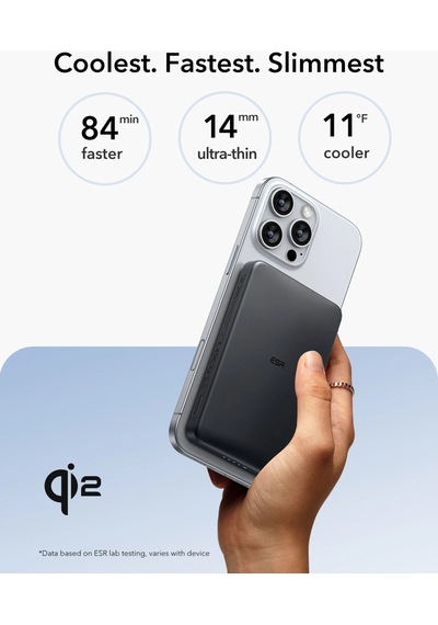 Esr Qi2 5000 Mah Taşınabilir Şarj Cihazı Magslim Powerbank Siyah