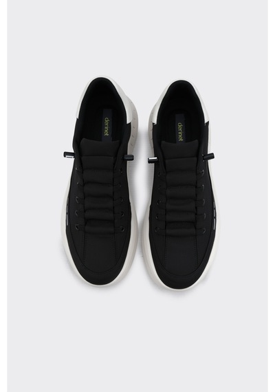 Derinet Bağcıklı Comfort Taban Erkek Sneaker Siyah Siyah