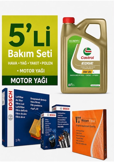 Bosch Citroen C-elysee 1.5 Dizel Filtre Bakım Seti-castrol Edge 5w30 5lt 2018-2023 5 Li