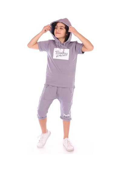 Toontoy Erkek Çocuk Toontoy Kids Wear Baskılı Bermudatakım Koyu Gri