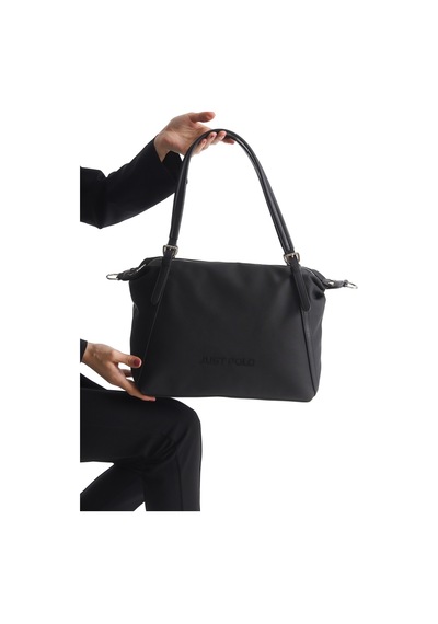 Just Polo Just & Polo Kadın Büyük Boy Omuz Çantası Günlük El Ve Çapraz Çanta Geniş İç Hacimli Valiz Model 6037 siyah