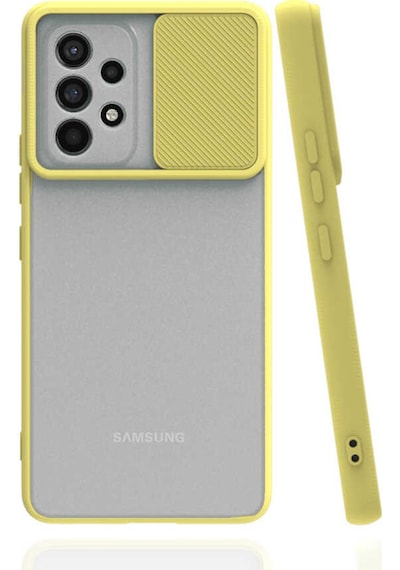 Noktaks Samsung Galaxy Uyumlu A53 5g Kılıf Slayt Sürgülü Arkası Buzlu Lensi Kapak Siyah T20773