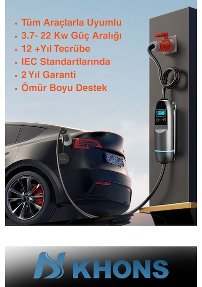 Khons 3,5 Kw Taşınabilir Araç Şarj Cihazı 10m Kablo 3.5 Kw