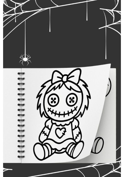 Creepy Doll Collection Bold And Easy 20x20 Cm Büyük Boyama Kitabı Çocuklar Yetişkinler
