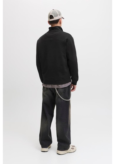 Jack & Jones Erkek Yarim Fermuarli Dik Yaka Sweatshirt - Norrebro Black